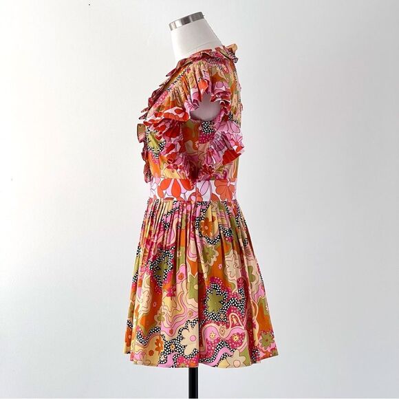 CeliaB Floral Lirio Flutter Sleeve Mini Dress Size XS - Picture 7 of 13